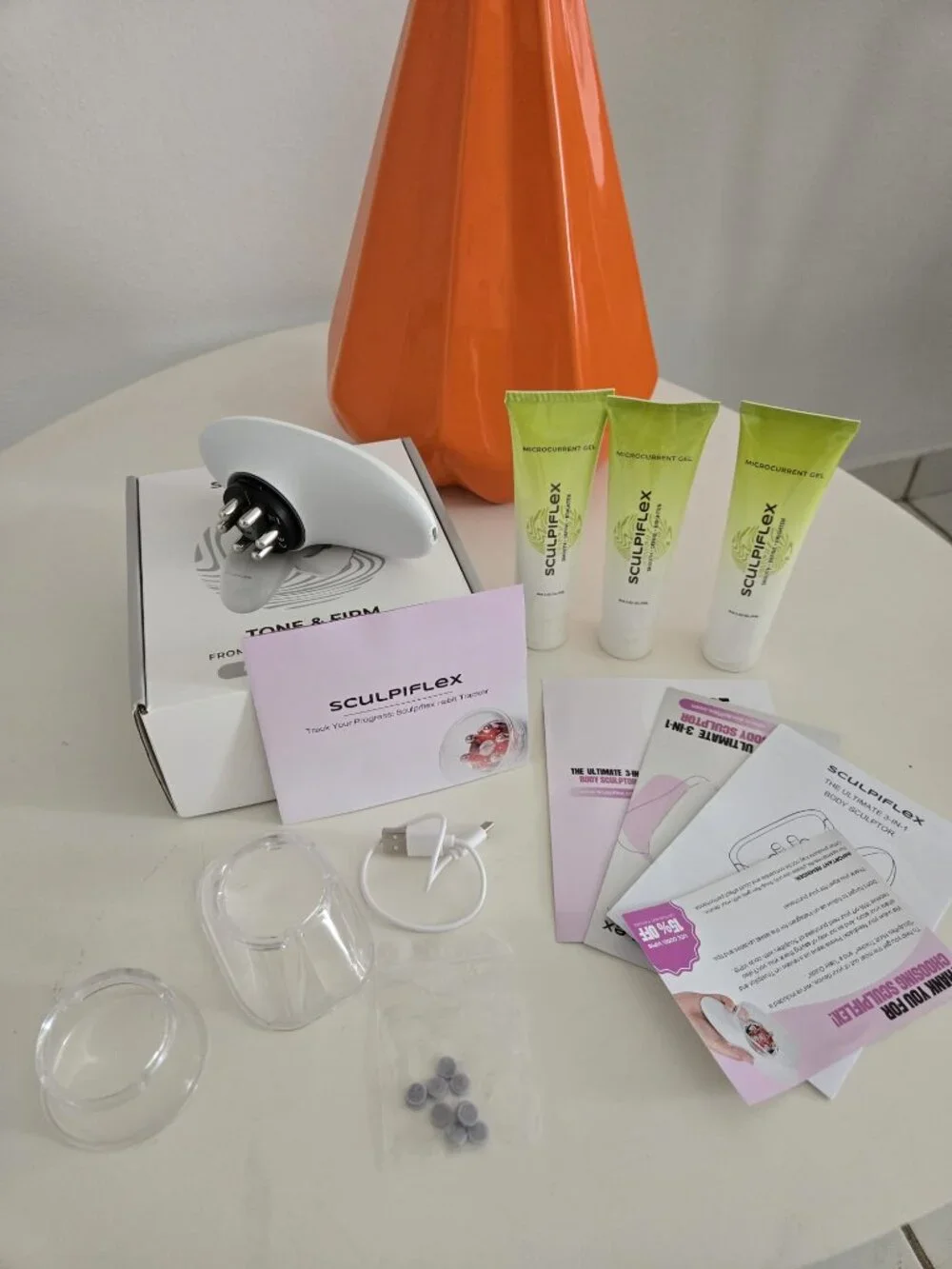 Sculpiflex Ultimate 3-in-1 Body Sculptor EMS Cupping Red Light + 3 Gels